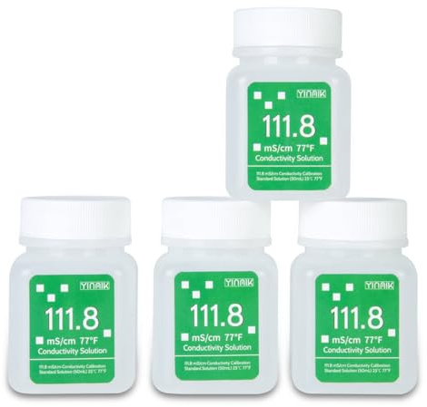 YINMIK 111,8 mS/cm Kalibrierlösung, Leitfähigkeitssalz Standardpufferlösung für 5-in-1-Salinitätstester, EC Messgerät, TDS Messgerät | Leitfähigkeitssalz Kalibrierlösung für 5-in-1 Salzgehalt-Messgerät, EC-Messgerät, TDS-Messgerät