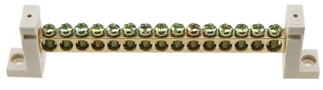 LT Easiyl 1PC Morsettiera A 15 Fori Morsettiera A Forma Di 7 Morsettiera In Ottone Con Barra Di Rame Utilizzata Per Collegare Le Linee Domestiche E Di Nave