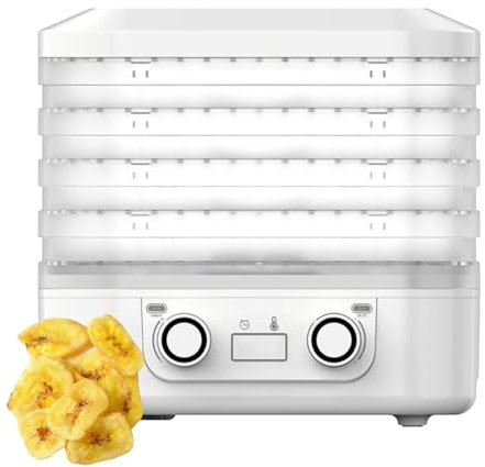 Dried Fruit Vegetables Herb Meat Machine Household MINI Food Dehydrator Pet Meat Dehydrated 5 Trays Snacks Air Dryer (Color : White, Size : 220V)