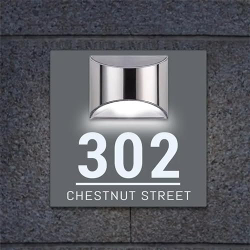 Personalisiertes Hausnummernschild, personalisiertes Solar-3D-Hausnummernschild, beleuchtete Hausnummern für den Außenbereich, Solar-Adressnummern für Zuhause, Adressnummern für Zuhause (25 x 25 cm