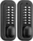 ANNFUZ 100% Mechanical Keyless Entry Door Lock Knob, Double-Sided Keypad and Knob for Outdoor Gate Door Lock,Combination Front Gate Lock Set for Outdoor Fence,Garden,No Battery (Matte Black)