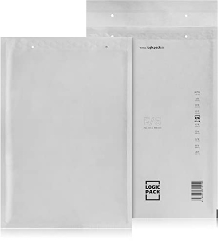 LOGIC PACK Luftpolstertaschen F6 Weiß, 25, Versandtaschen gepolstert