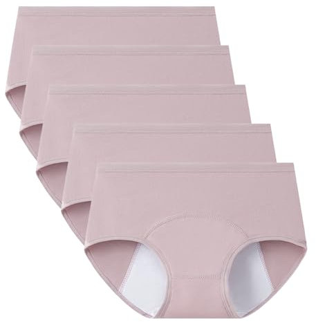 Necalisi Unterhosen Damen Periodenslip Hellviolett Damen Panty Menstruation Postpartum Baumwoll periodenunterschwäsche inkontinenz höschen 5 pcs 4XL