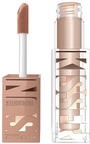 Maybelline New York, illuminante liquido per un aspetto luminoso, con tecnologia Sunkisser Easy On, super leggero, vegano, 20 Kiss Of Shimmer, 5,4 ml