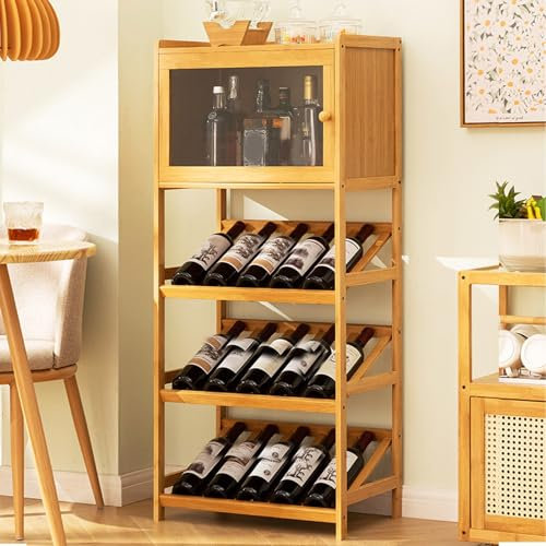 MBBTAG Range bouteille vin, rangement bouteille de vin, Bambou, casier à bouteilles, grande capacité, casiers et meubles à vin, casier bouteille vin, Assemblé, Casier Cave Etagères Porte-Bouteilles(Na