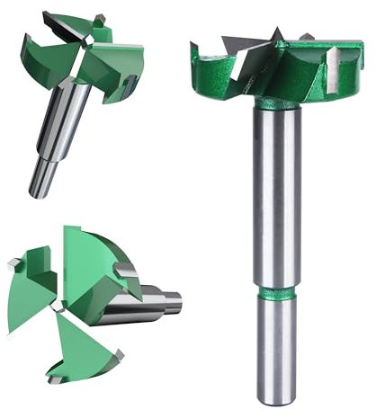 HUHAO Forstner Drill Bit 42mm,Triple Flute Carbide Forstner Bit, Wood Drilling Hole Saw Woodworking Hinge Cutter Tools for Hard Wood, Soft Wood,Plastic