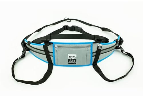Sali Kuristo Belt Silver/Türkis Hüftgürtel Canicross Skijöring Dogtrekking (L/XL)