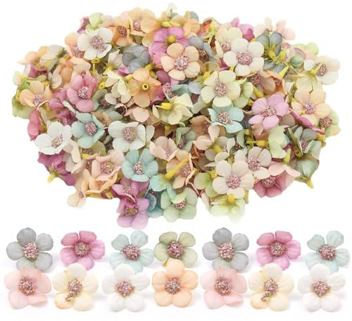 100 Pcs Artificial Flower Heads Multi-color Artificial Daisy Flowers Heads Fake Mini Silk Artificial Flowers Small Fake Flowers Heads for Craft DIY Wreath Gift,Wedding Art Party Home Garden Decoration