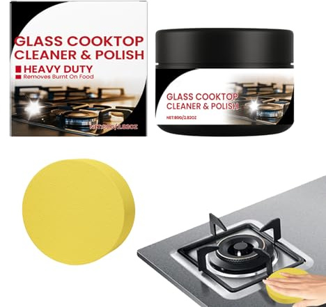 Glass Top Stove Cleaner - Induction Cooktops Cleaner | Effective Long-Lasting Cleaning Tool, Heavy-Duty Degreaser for Home Commercial Restaurant Kitchen