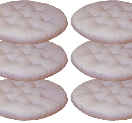 Mozzeilee Rundes Stuhl-Sitzkissen, 40 x 40 cm, Esszimmerstuhlkissen, 2er-Set, 4, 6, 8 Stück, für drinnen und draußen, atmungsaktive Rattan-Möbel, Sitzmatte für Wohnzimmer, Büro, Garten, Terrasse (Rosa