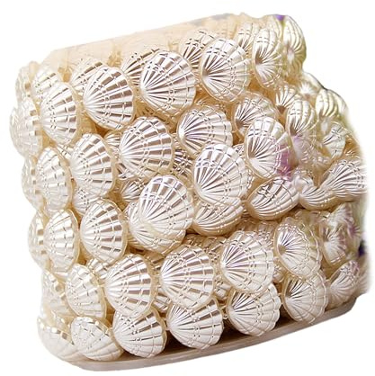 SEAYACK Weiße Muscheln Perlen 9m Lang Verbundene Abs Künstliche Muscheln Schnur Für Schmuck Making Bag Hochzeitskleid Dekoration Hochzeit Dekoration
