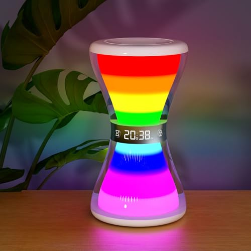 AFEXOA Reveil Lumineux, Réveil Numérique avec Veilleuse Multicolore