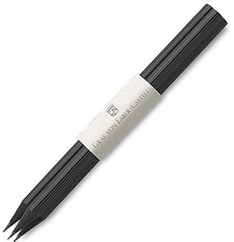 Graf von Faber-Castell 118638 Holzgefasste Bleistifte mit Tauchkappe, schwarz