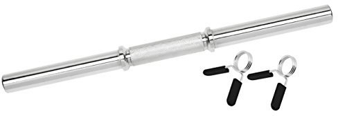 Bad Company Chrom Kurzhantelstange mit glatten Auflageflächen inkl. Federverschlüssen 30/31 mm I 1 Stück - 51 cm Hantelstange