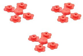 Lego Parts: Plant Flower Small, Sprue of Four (PACK of 3 - Red Flower Sprues) by LEGO