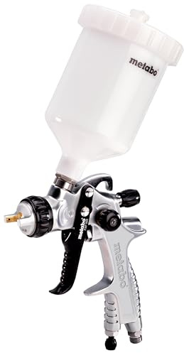 metabo FSP 600 LVLP Farbspritzpistole, 1,3 mm Düse & 0,6 l Fließbecher | Druckluft-Lackierpistole mit Edelstahl-Düsensatz für wasserlösliche Stoffe, inkl. 3x Stecknippel, Filter & Reinigungsbürste