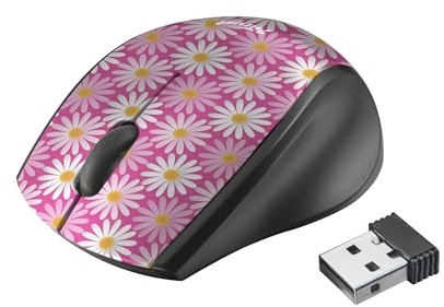 Trust Oni - Ratón óptico Micro inalámbrico, Rosa