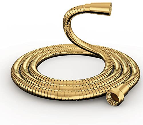 Acefy Flexible Douche Doré - Flexible de Douche 1,5m,Anti-torsion Acier Inoxydable Tuyau de douche,Anti-explosion,Tuyau Douche 1.5m,Chromé