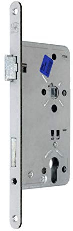 BKS Haustürschloss/Türschloss für Profilzylinder, Dornmaß 65mm, Entfernung: 92mm, Stulp: 20x280mm abgerundet, DIN Links incl. SN-TEC® Montageset