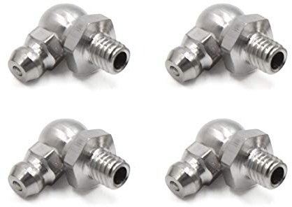 sourcing map 4 Stück M6 x 1 Kegelschmiernippel Abschmiernippel Metall 90 Grad Winkel Schmiernippel Fitting für Auto