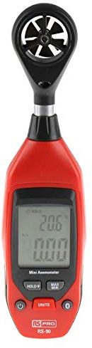 RS PRO RS-90 Anemometer 50 °C max.Temp. 25 m/s, 0.01 m/s, Luftemperatur, Luftgeschwindigkeit, Typ NTC, Flügelrad