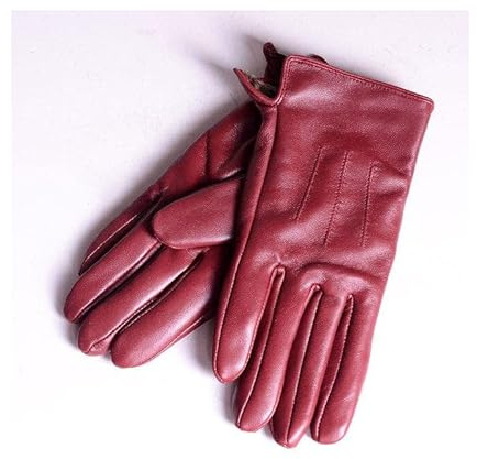 Aolity Winterhandschuhe Damen Damen Leder Schaffell Winter warm dick gefüttert weiße Handschuhe Bunte Blaue niedliche Kurze Outdoor-Handschuhe