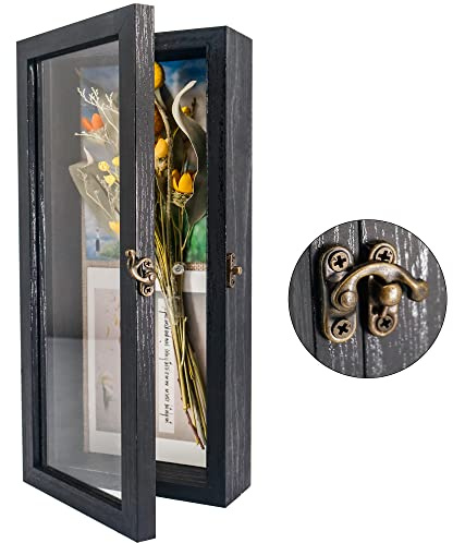 GraduatePro 3D bilderrahmen 12x32 zum befüllen schaukasten Wand für Schwarz Objektrahmen Hochzeit Box Deko Oder Schreibtisch