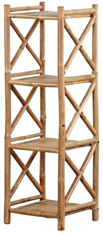 Brigros Estosa - Scaffale in bamboo Stile e funzionalità per la tua casa, utile per cucina o bagno o cameretta (4 ripiani)