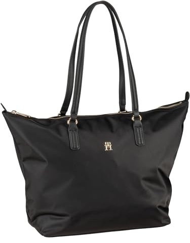 Tommy Hilfiger Damen Tote Bag Tasche Poppy mit Reißverschluss, Schwarz (Black), Einheitsgröße