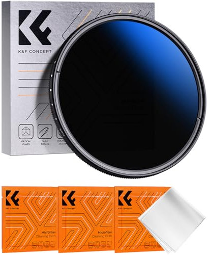 K&F CONCEPT 58mm Variable ND Filters ND2-2000, Neutral Density ND2 to ND2000 Filters for DSLR Lens Nano-coating Waterproof
