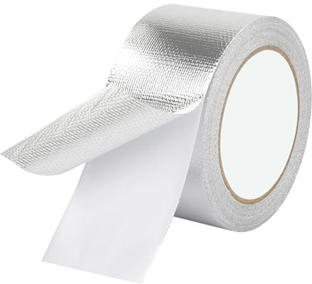 Qrity 50mm x 20m Nastro Adesivo in Alluminio, Nastro Adesivo Alluminio per Riparazioni, Nastro Sigillante, per Sigillare, Riparare ed Isolare,1 Rotolo