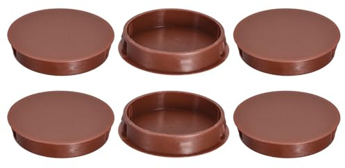 QUARKZMAN Abdeckkappen für Bohrlöcher 50mm/1.97, 6 Stück Flache runde Putzdeckel für Steckdosen zum Verschließen von Möbeln, rote Blindstopfen Abdeckkappen Verschlusskappen für Platten