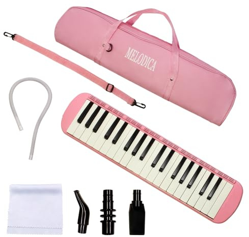 YCXYQ Pink - 37 Keys Melodica Professional Instrument Air Piano Soprano Style Keyboard Harmonium Instrument Suitable for Beginners and Music Lovers Portable Instruments, YCXYQUS0026