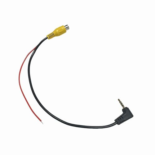 Epronic 2,5mm Câble Adaptateur pour Caméra de Recul Câble RCA 2,5mm Femelle vers 3,5mm Mâle Adaptateur Stéréo pour Autoradio Portable Compatible avec la Caméra Arrière CVBS