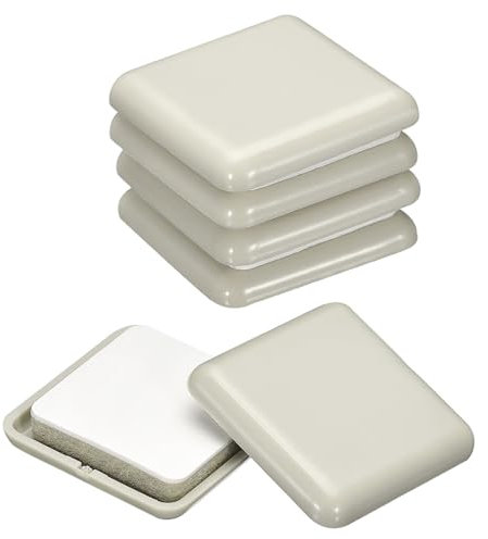 QUARKZMAN Deslizadores de Muebles, 16 Piezas de 1 3/8 - Almohadillas Deslizantes Cuadradas Autoadhesivas de Plástico, Deslizadores de Sillas para Pisos de Moqueta, Baldosa (Gris)