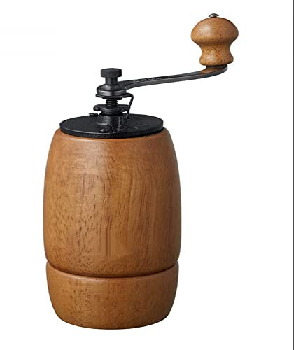GANDUNQI Macinino da caffè Domestico da Ufficio Macinino da caffè A Manovella in Legno Massello Piccolo Macinino da caffè Portatile da Campeggio All'Aperto (Tronco Marrone)