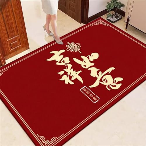 QGYFRE Teppich Gross Kinder Zimmer maschinenwaschbar 300x400CM Teppiche Waschbar Rot Rutschfester, langlebiger mit orientalischem bedrucktem und gefärbtem Muster
