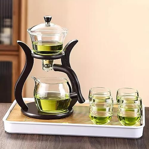 XaEjNzwDT teteras para te Tetera marroqui uego de Cafe Juego de té de Kung fu Completamente automático, Tetera Perezosa magnética para el hogar(Color:G,Size:)