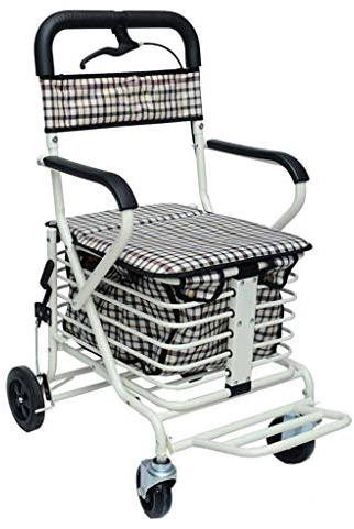 Klappbarer Rollator, Rollator Walker, Rollator Walker, klappbarer Einkaufswagen, Rollator Walker mit Sitz – Mobilitätshilfe für Erwachsene, Senioren, ältere Menschen und Behinderte – geeignet für