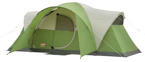 Coleman Montana 8-Person Camping Tent with Rainfly, Weatherproof Family Tent Sets Up in 15 Mins, Fits Multiple Airbeds