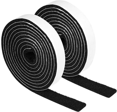COMNICO 2 Rolls Felt Strip with Adhesive Backing, Non Slip Self Adhesive Cuttable Felt Tape Furniture Pads for Protecting Furniture Surfaces Hardwood Floor Chair Wall (1/2x 60 Inches, Black)