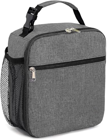 BTYHAOS Lunch Bag Tote Bag for Women Wide Open Insulated Cooler Bag Water-Resistant Thermal Leak-Proof Lunch Organizer for Men Girls Children Outdoor Picnic Work (Grey A)