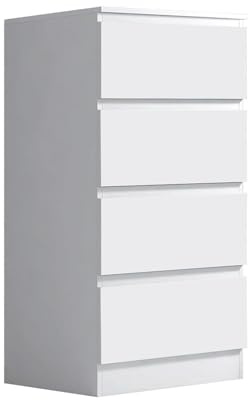 FWStyle Carlton Matt White 4 Drawer Chest of Drawers
