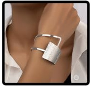 SINLOV Punk instruction bracelet Chunk bracelets Chunky chaîne à main bijoux réglable pour les femmes, L, Métal, Perle