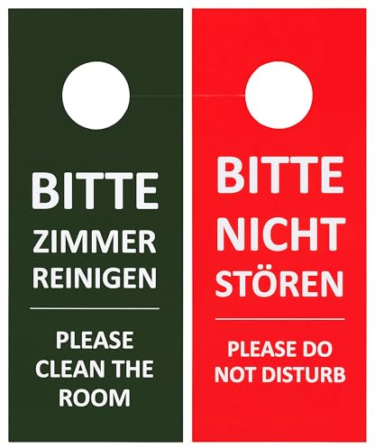 20 Stück Türschild Hotel Bitte nicht stören - Bitte Zimmer reinigen rot/grün BASIC