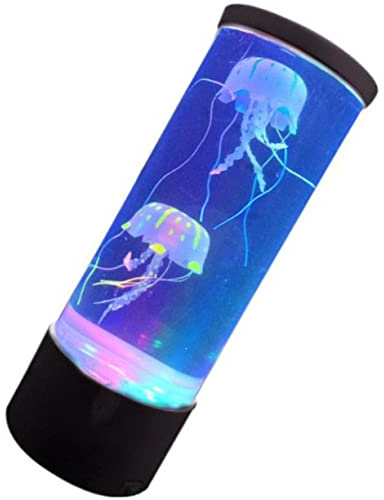 WOONEKY Quallenlampe LED Nachtlicht mit Beruhigender Stimmung Acryl und Abs Material Schwarz als Dekoratives Nachtlicht für Zuhause und Schreibtisch