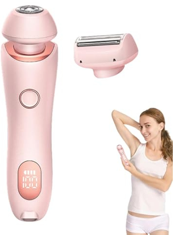 Rakapparat för kvinnor | 2 i 1 intim rakapparat för kvinnor | elektrisk rakapparat med IPX7 vattentät – trådlös UBS våt/torr epilator för ansikte bikini ben armar kropp