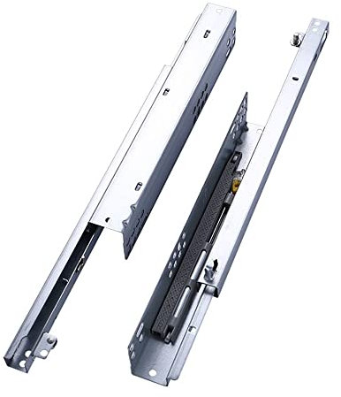 Robuste Softclose-Schubladenauszüge, 250 cm, darunter montiert, 2-klappbare, verdeckte Teilverlängerungsschiene, silber, 250 mm