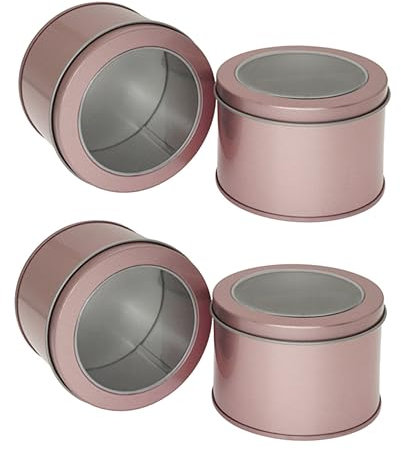 Lot de 4 bouteilles de stockage d'aliments, conteneurs à gâteaux, boîtes de conserve vides, boîtes en fer blanc, réservoirs de grains de café, boîtes de céréales, conteneurs de collations, conteneurs