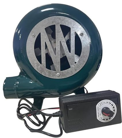JOUFNING Souffleur d'air Centrifuge pour Barbecue, Souffleur De Forge Électrique 220 V, Ventilateur De Pompe Soufflante avec Régulateur, Ventilateur De Cheminée À Charbon De Bois(80W)